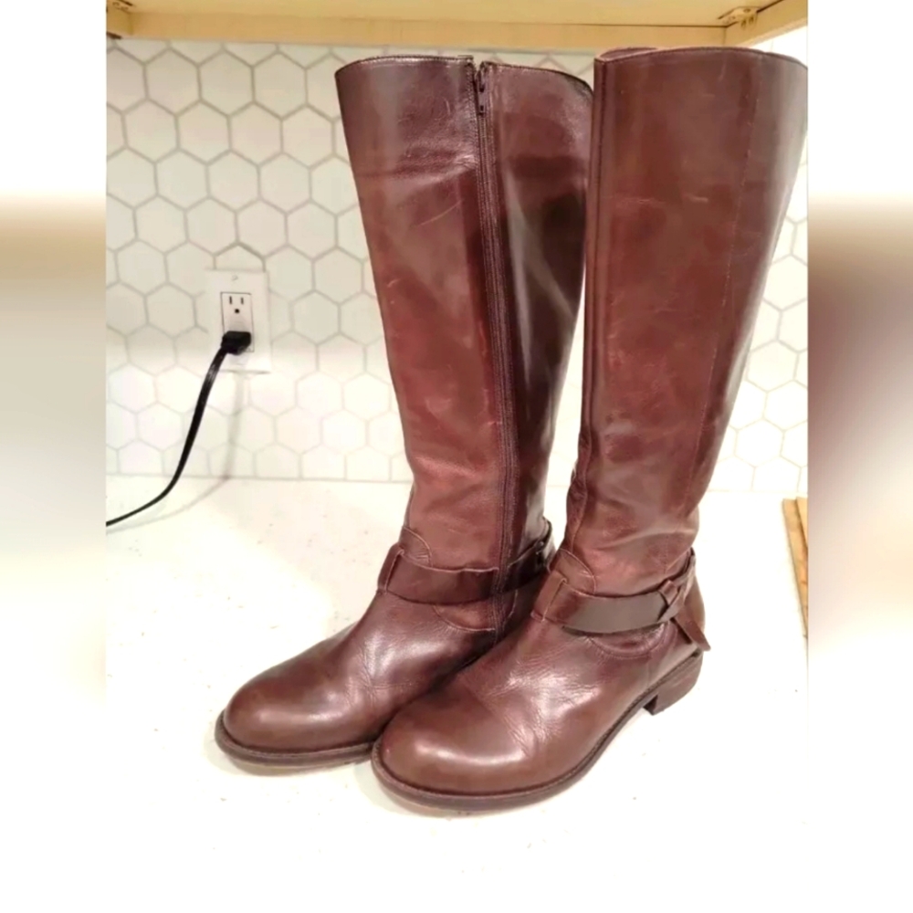 ANTHROPOLOGIE SCHULER AND SONS LEATHER RIDING BOOTS Sz 9.5